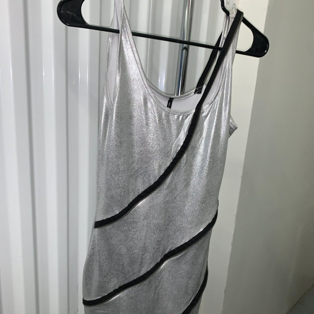 Silver Zippered Dress